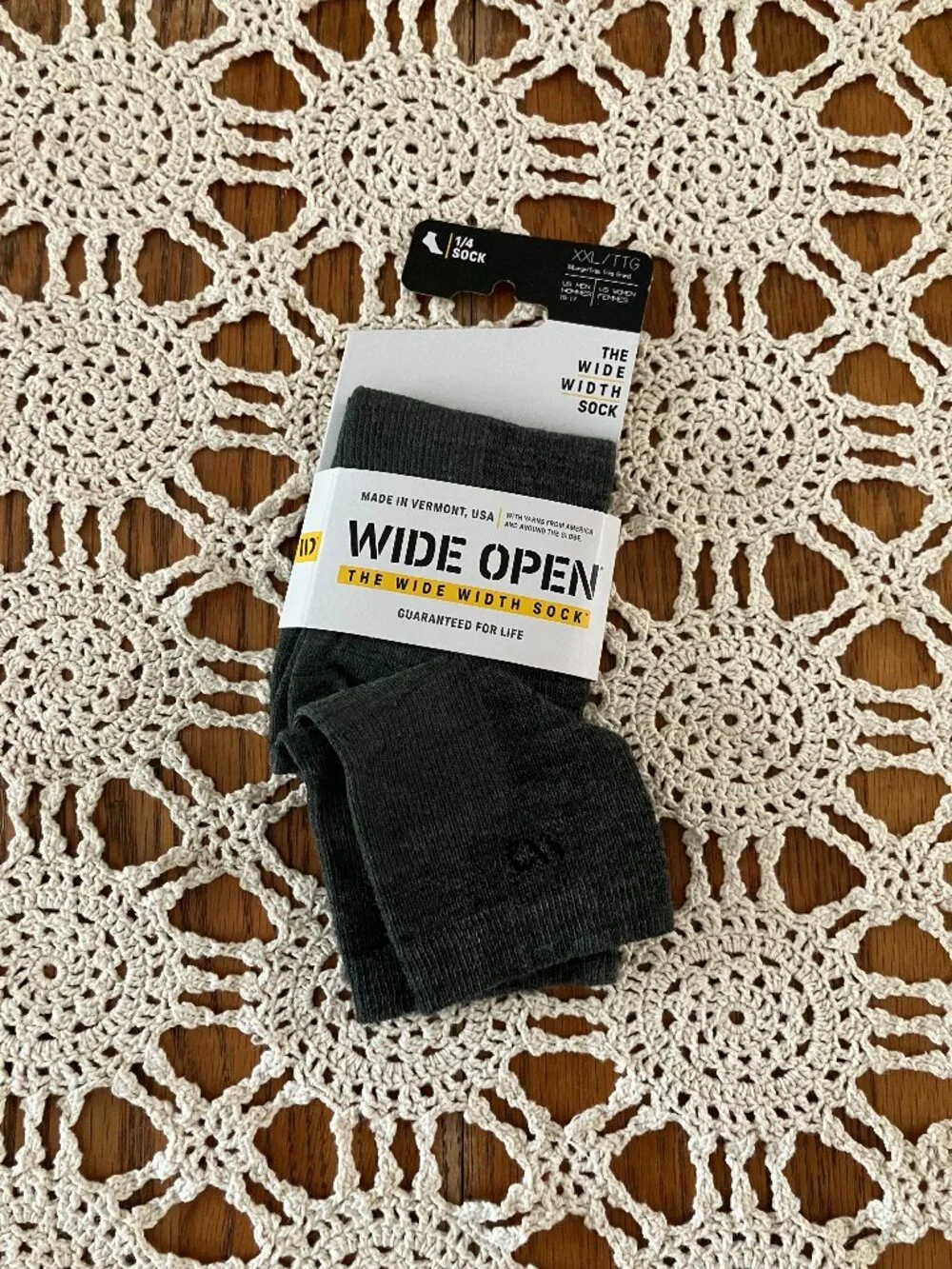 New Men’s Sz. XXL ¼ Sock The Wide Width Sock made in the USA